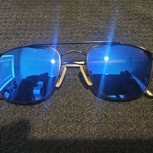 RARE Vintage Revo 967-001 Men's Blue Mirrored Aviator Sunglasses Italy
